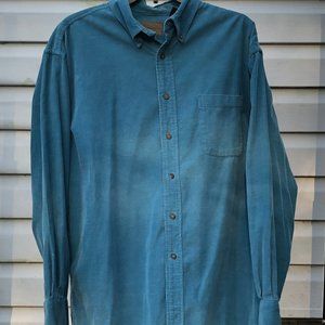 Men's Jewel Blue Corduroy Long Sleeve Button Down